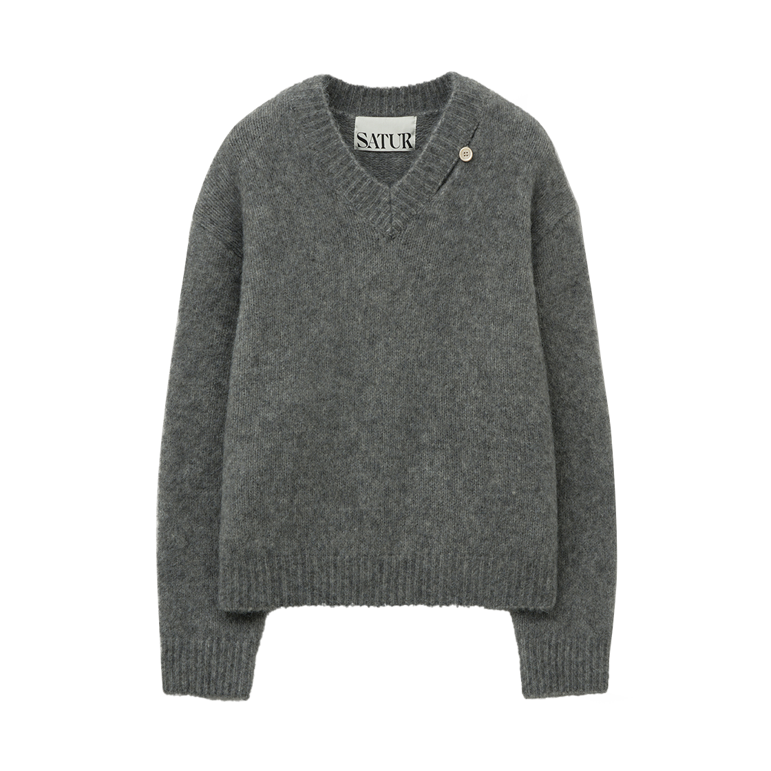 SA254MKT18MGY0 SATUR Essen Two Tone Mohair Blend Knit Melange Gray