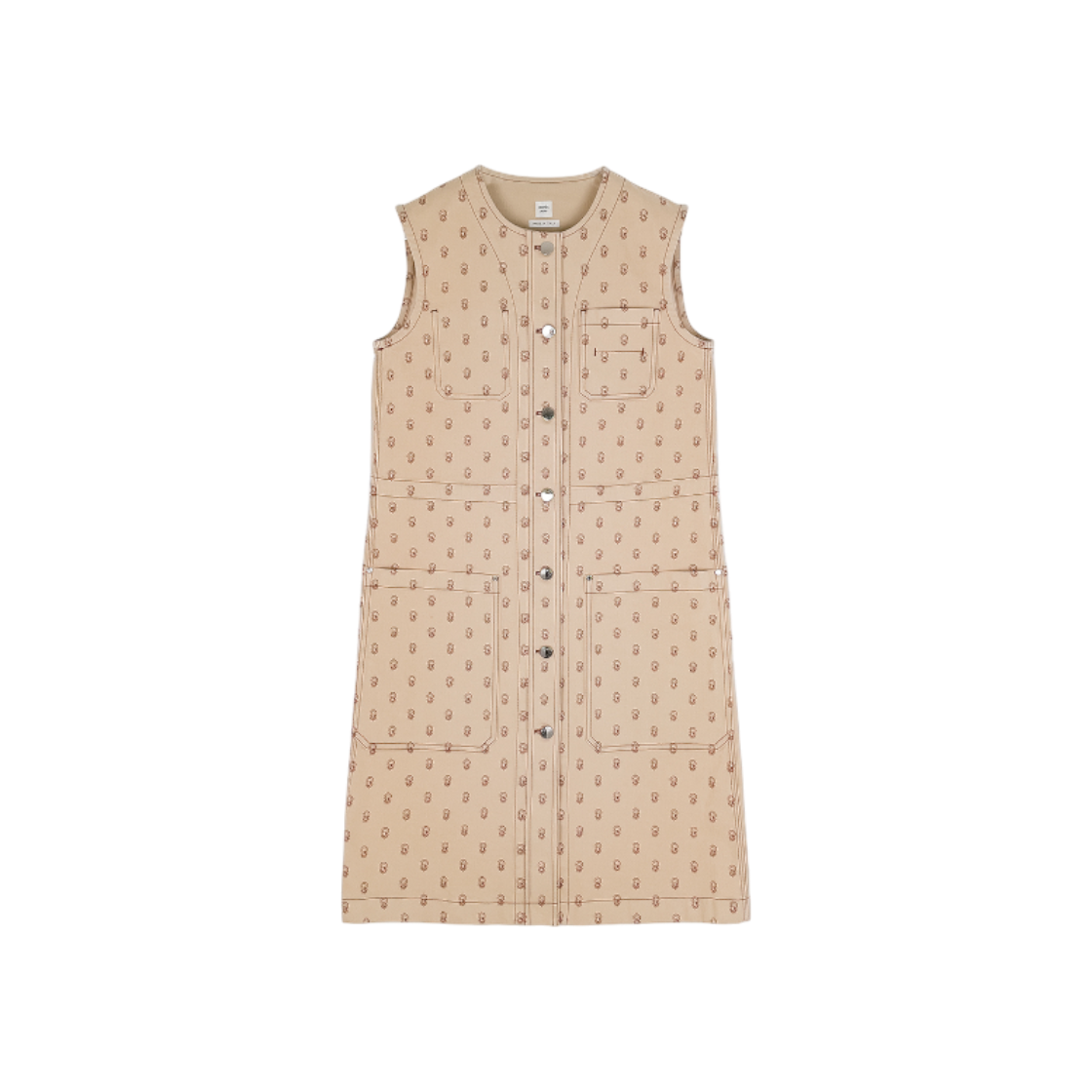 ITWBGFKMD94D Hermes Cle de H bracelet sleeveless dress 36 Beige Argile