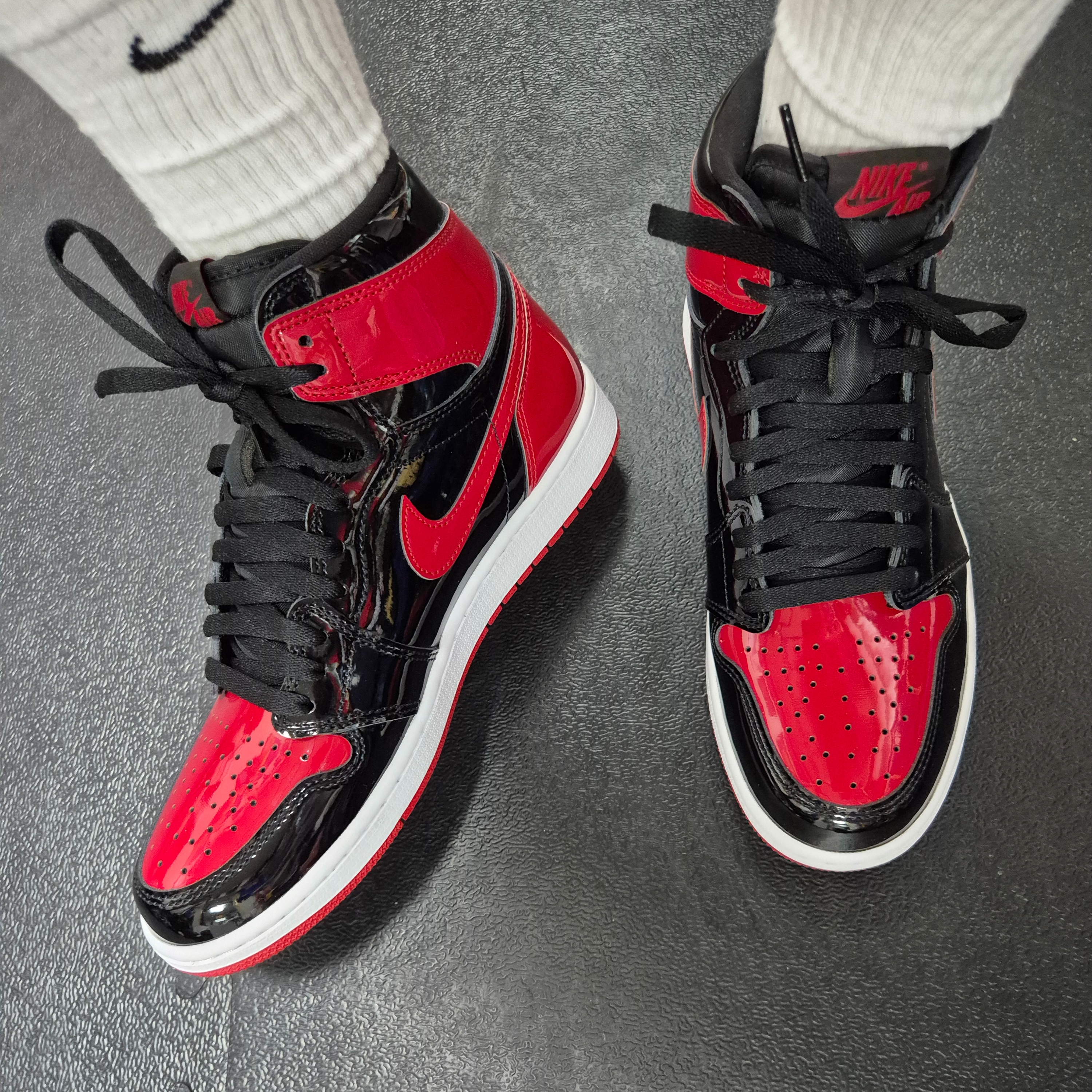 Jordan 1 Retro High OG Patent Bred 착용 스타일