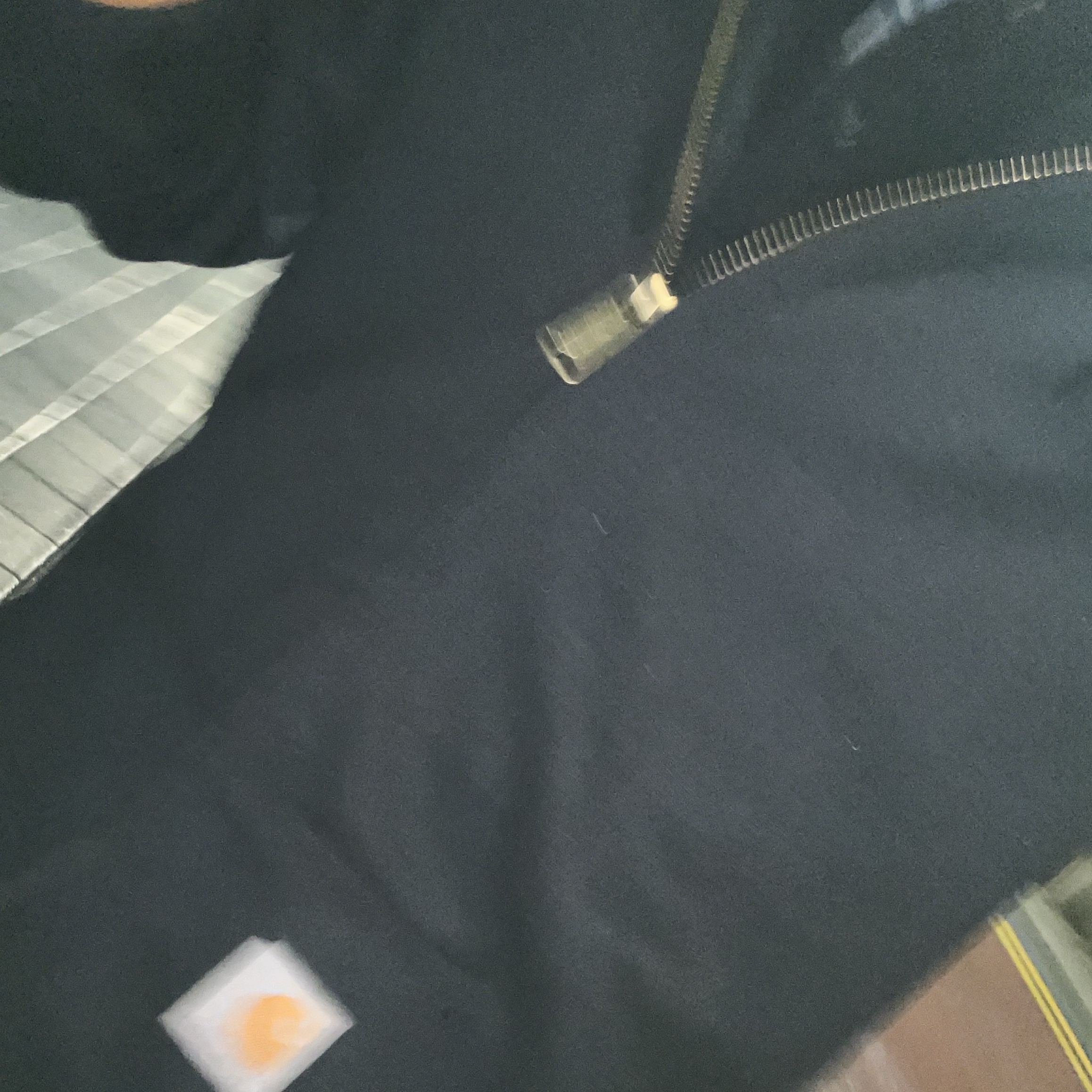 Carhartt Loose Fit Midweight Regular Full Zip Sweatshirt New Navy 착용 스타일