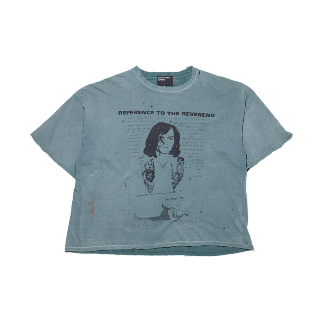 앙팡 리쉬 데프리메 레버런드 티셔츠 트레쉬드 틸(Enfants Riches Deprimes Reverend T-Shirt Thrashed Teal) - 1