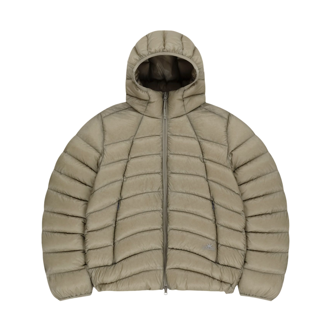 SLCO0OOWHS02SO Sunlove Hooded Fly Light Down Jacket Stone