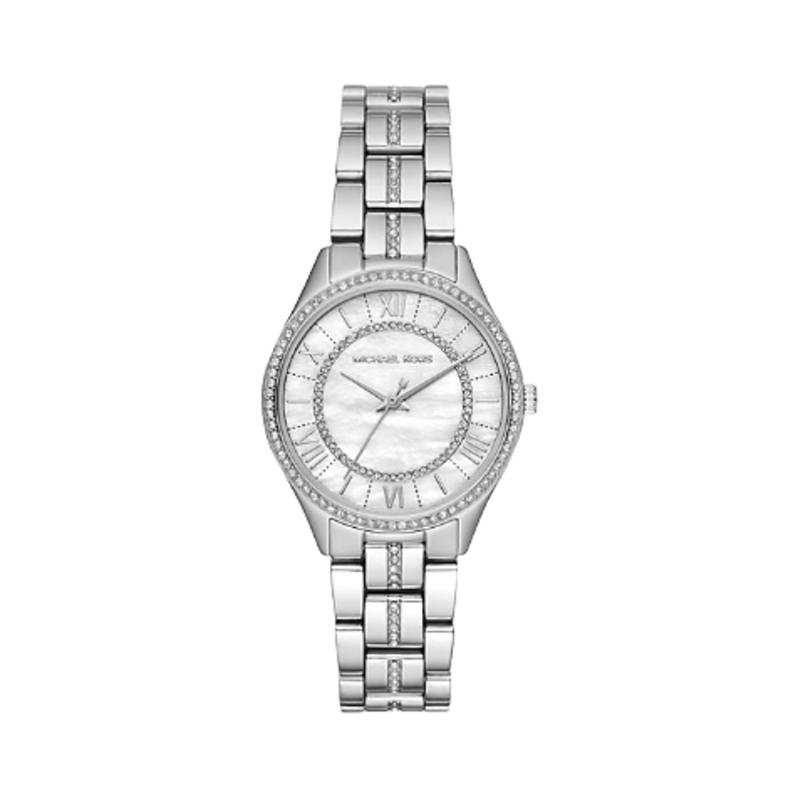 MK3900 (W) Michael Kors Mini Lauryn Pave Quartz Three-Hand 33mm Stainless Steel Silver
