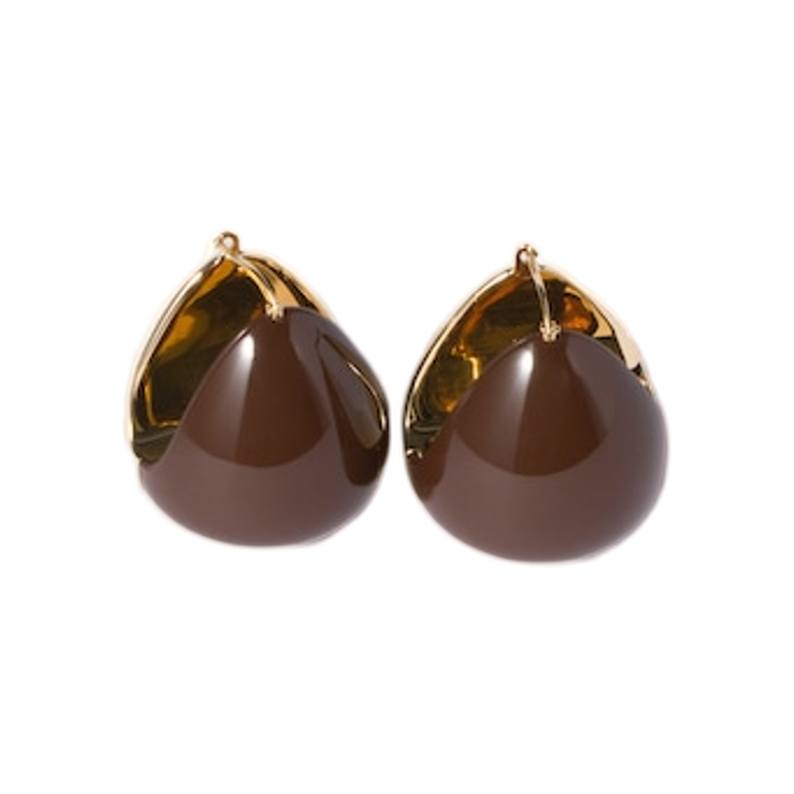 5IO291-2IDS-F0003 (W) Miu Miu Enameled Metal Earrings Dark Brown