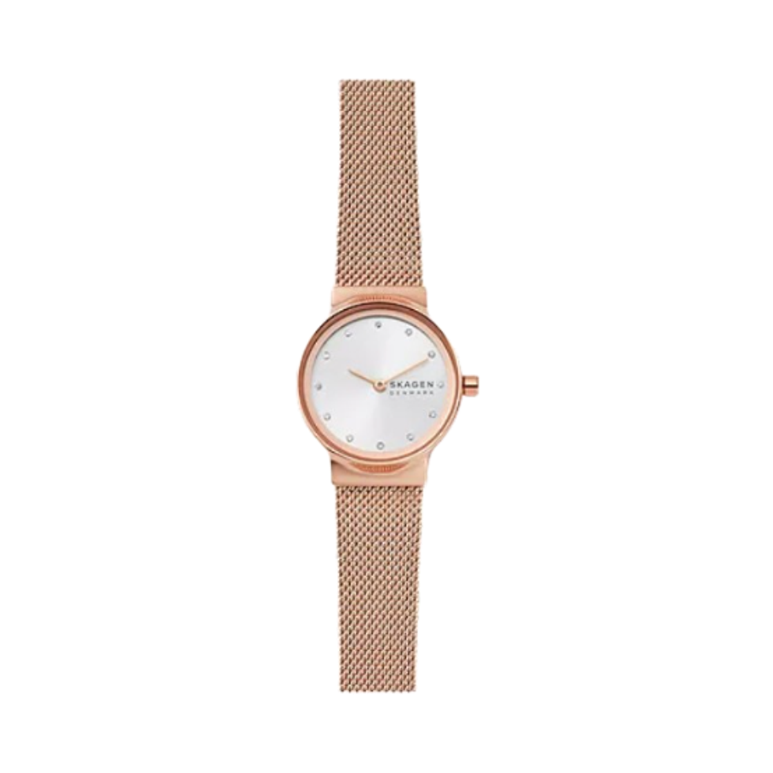SKW2665 Skagen Freja Lille Quartz Two-Hand 26mm White Silver Stainless Steel Mesh Rose Gold
