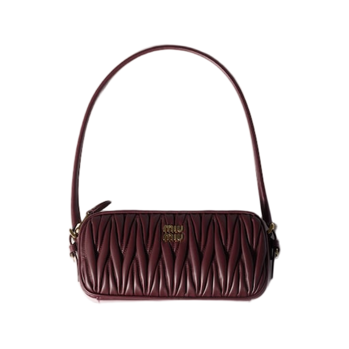 5NE024-AFPP-F0007 (W) Miu Miu Matelasse Nappa Leather Pouch Burgundy