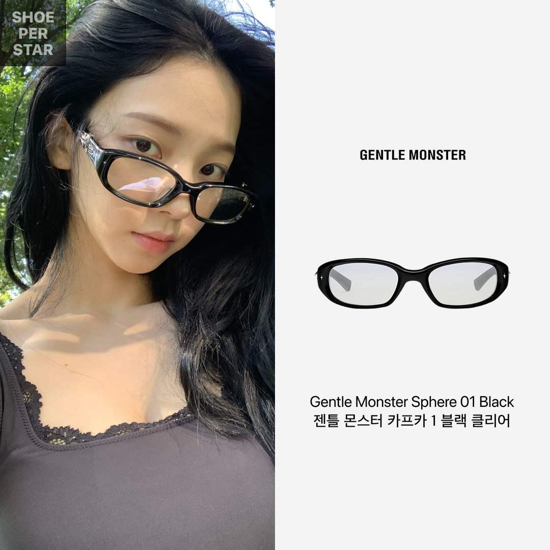 Gentle Monster Kafka 01 Black Clear 착용 스타일 - 2