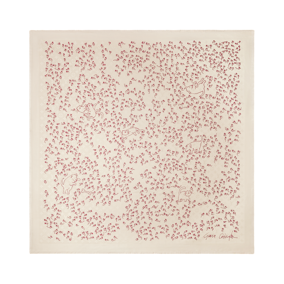 M96482 (W) Louis Vuitton LV Monogram Classic Shawl Beige