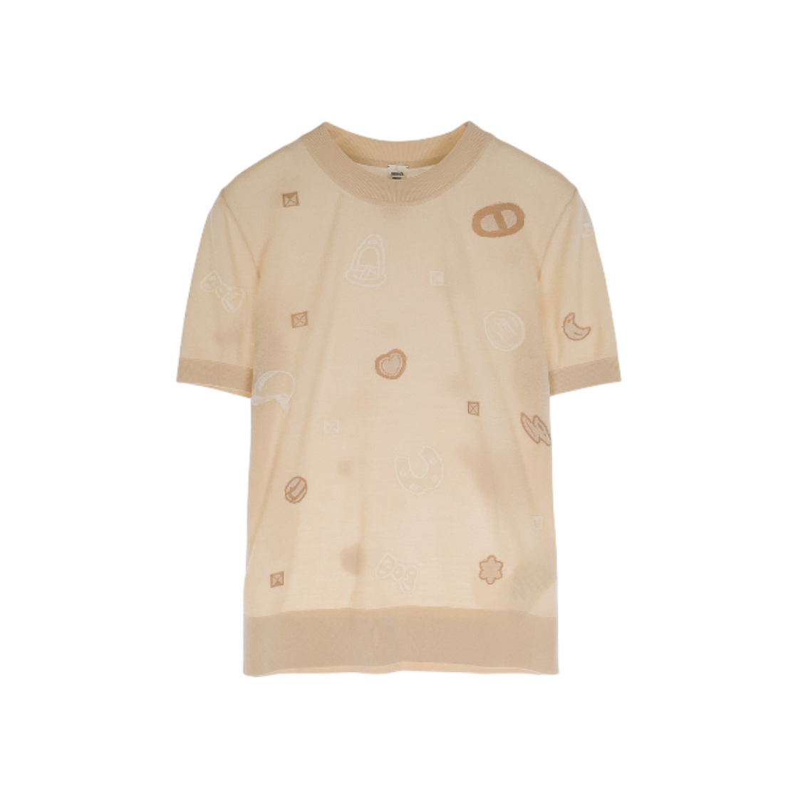 IT54N82JGP9F Hermes 25SS Candy Ribbed Short Sleeve Sweater 36 Bling CNY