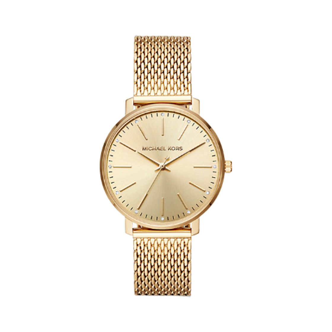 (W) 마이클 코어스 파이퍼 쿼츠 쓰리핸드 38mm 스테인리스 스틸 골드((W) Michael Kors Pyper Quartz Three-Hand 38mm Stainless Steel Gold)