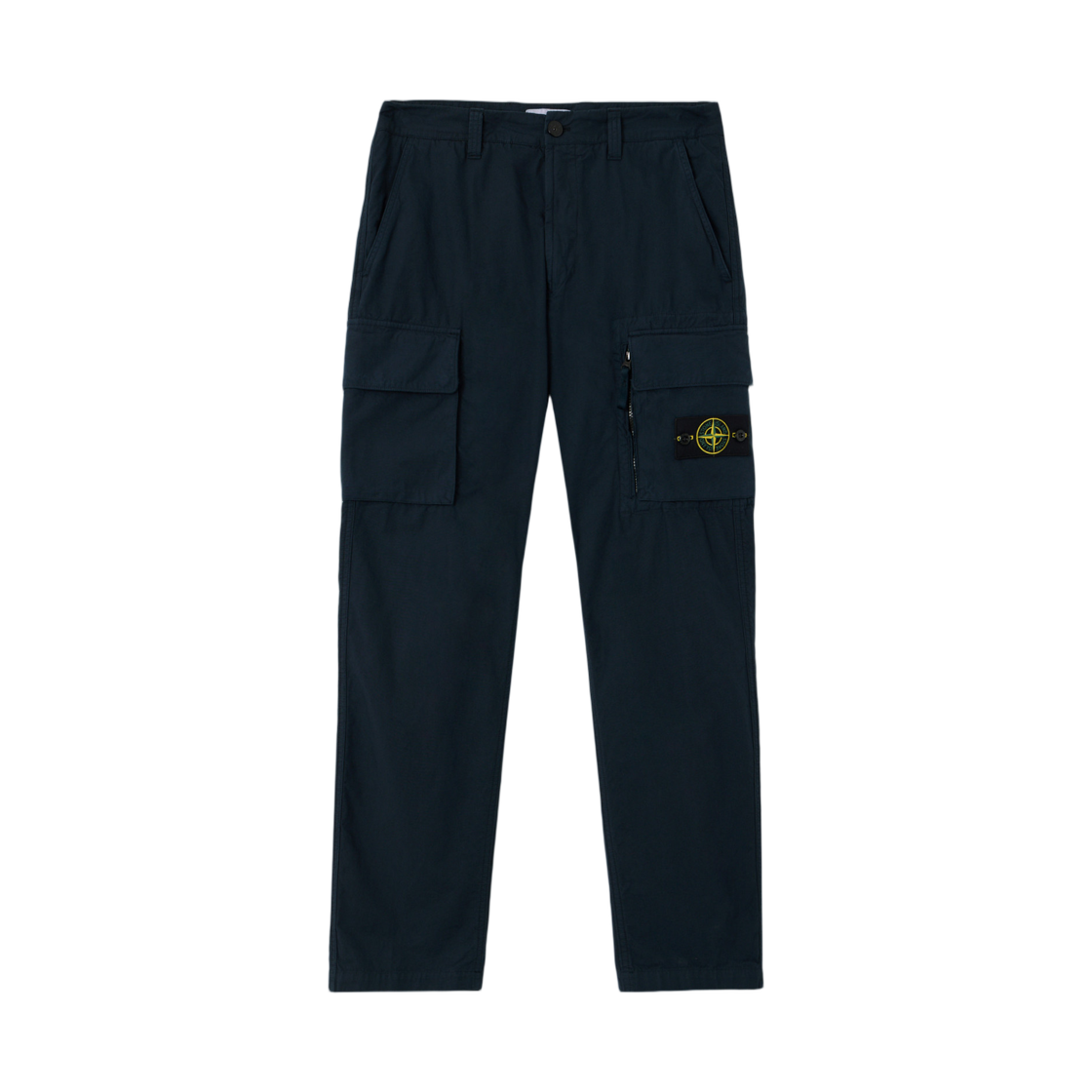 K2S1531000-06S0179-V0020 Stone Island 3100006 Canvas Weave Cotton Organic Cotton Regular Fit Cargo Trousers with Snap and Zip Pockets Navy Blue - 25FW