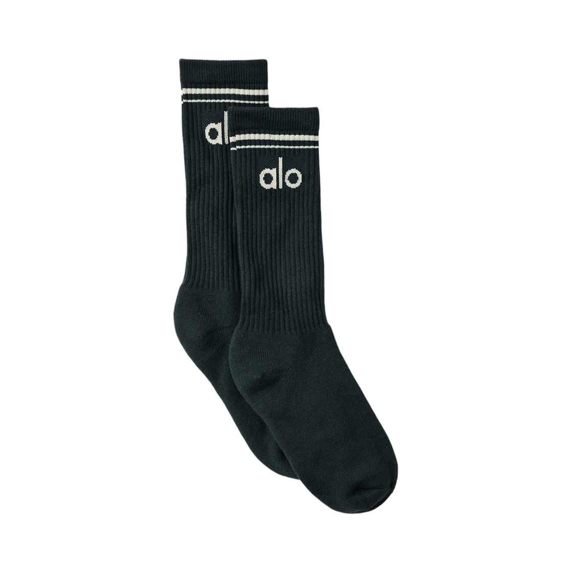A0357U Alo Yoga Unisex Throwback Sock Charcoal Green Ivory