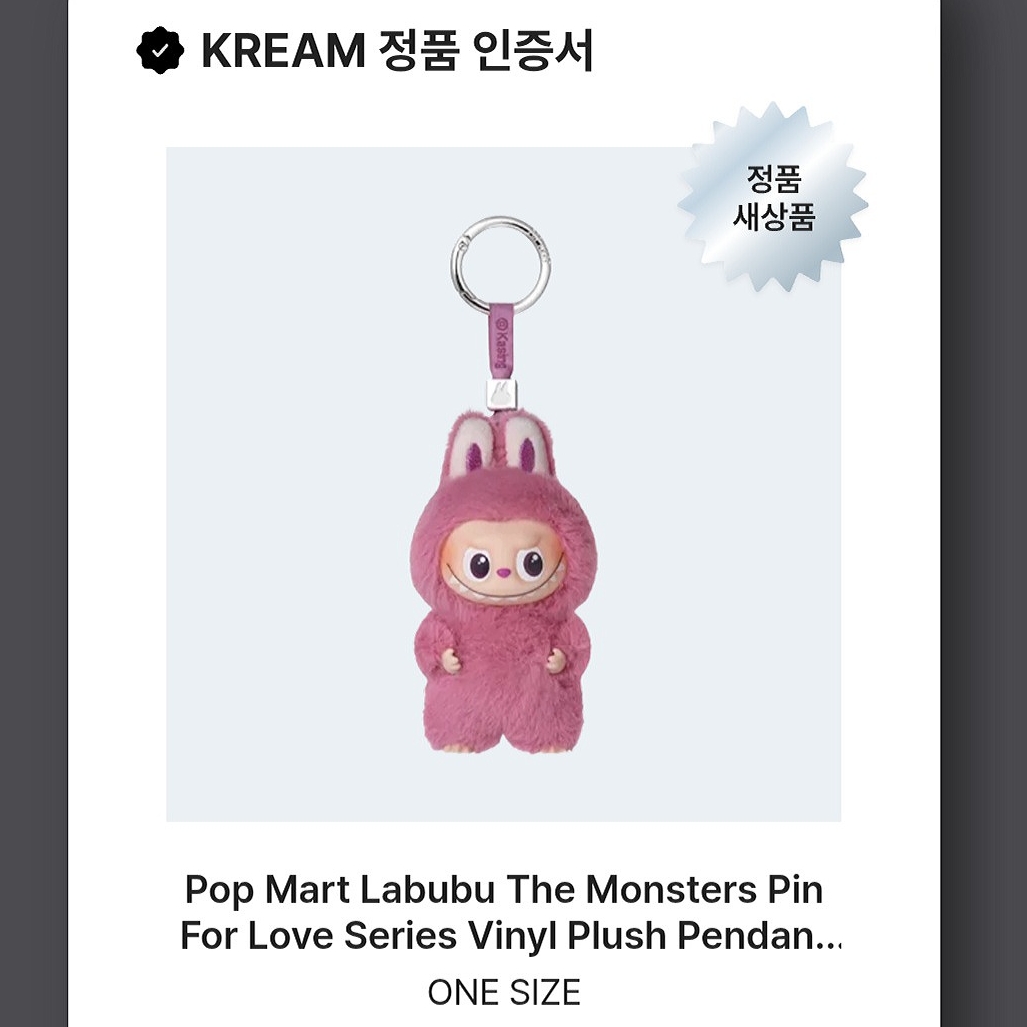 Pop Mart Labubu The Monsters Pin For Love Series Vinyl Plush Pendant (N-Z) Q (Opened Case), Starbucks x BAPE Baby Milo Coaster Pink Green (Set of 4) 착용 스타일 - 3