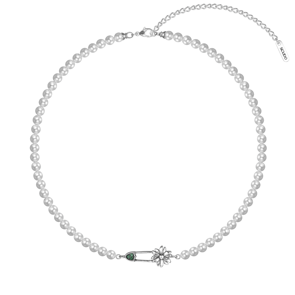 스쿠도 그린 시그 쿠오레 펄 넥크리스(Scudo Green Sig Cuore Pearl Necklace)