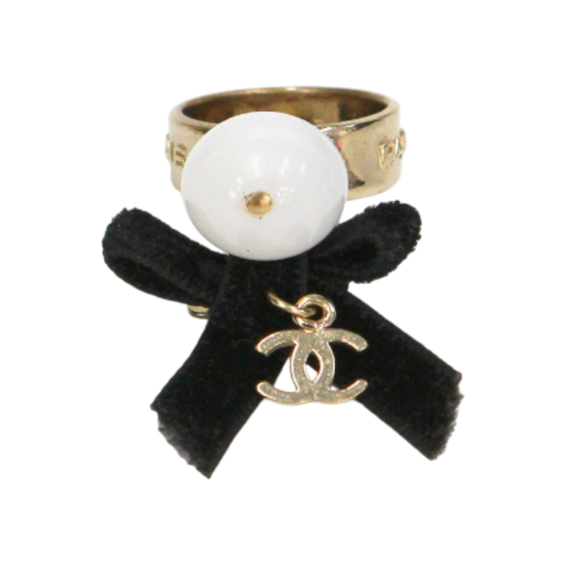 샤넬 진주 리본 골드 반지 A-B35124(Chanel Pearl Ribbon Gold Ring)