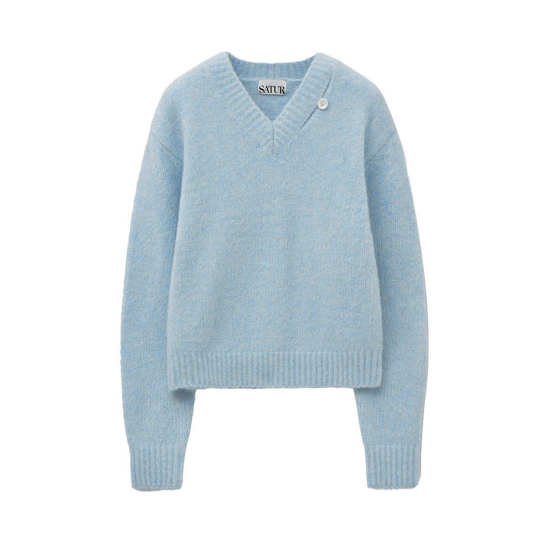 SA254WKT18SBL0 SATUR W Essen Two Tone Mohair Blend Knit Sky Blue