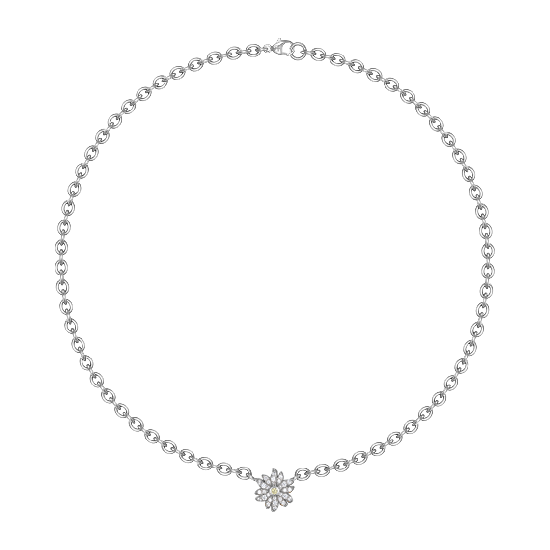 스쿠도 쿠오레 볼드 화이트 스톤 넥크리스(Scudo Cuore Bold White Stone Necklace)