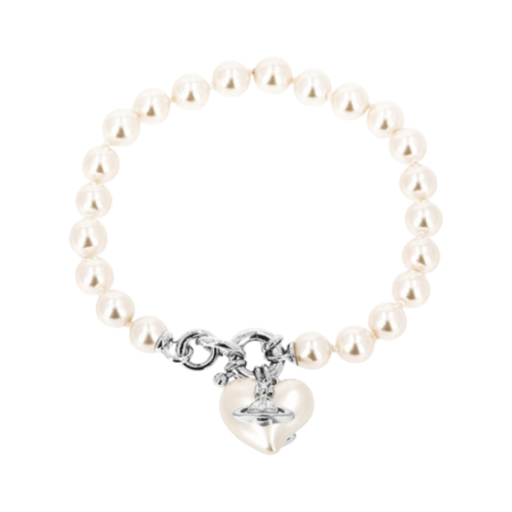 (W) 비비안 웨스트우드 셰릴 펄 하트 브레이슬릿 실버((W) Vivienne Westwood Sheryl Pearl Heart Bracelet Silver) - 1