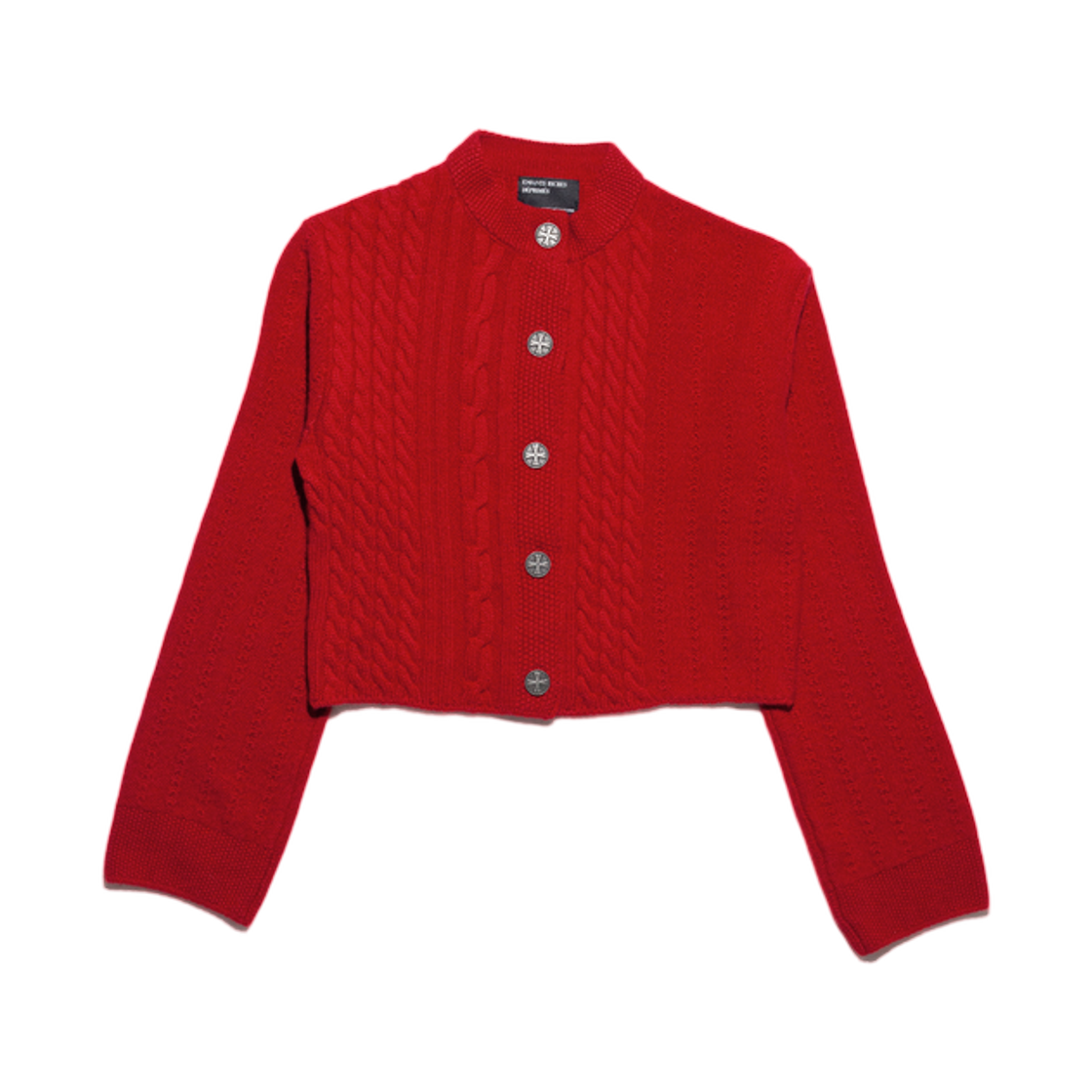 (W) 앙팡 리쉬 데프리메 크롭 가디건 레드((W) Enfants Riches Deprimes Cropped Cardigan Red) - 1