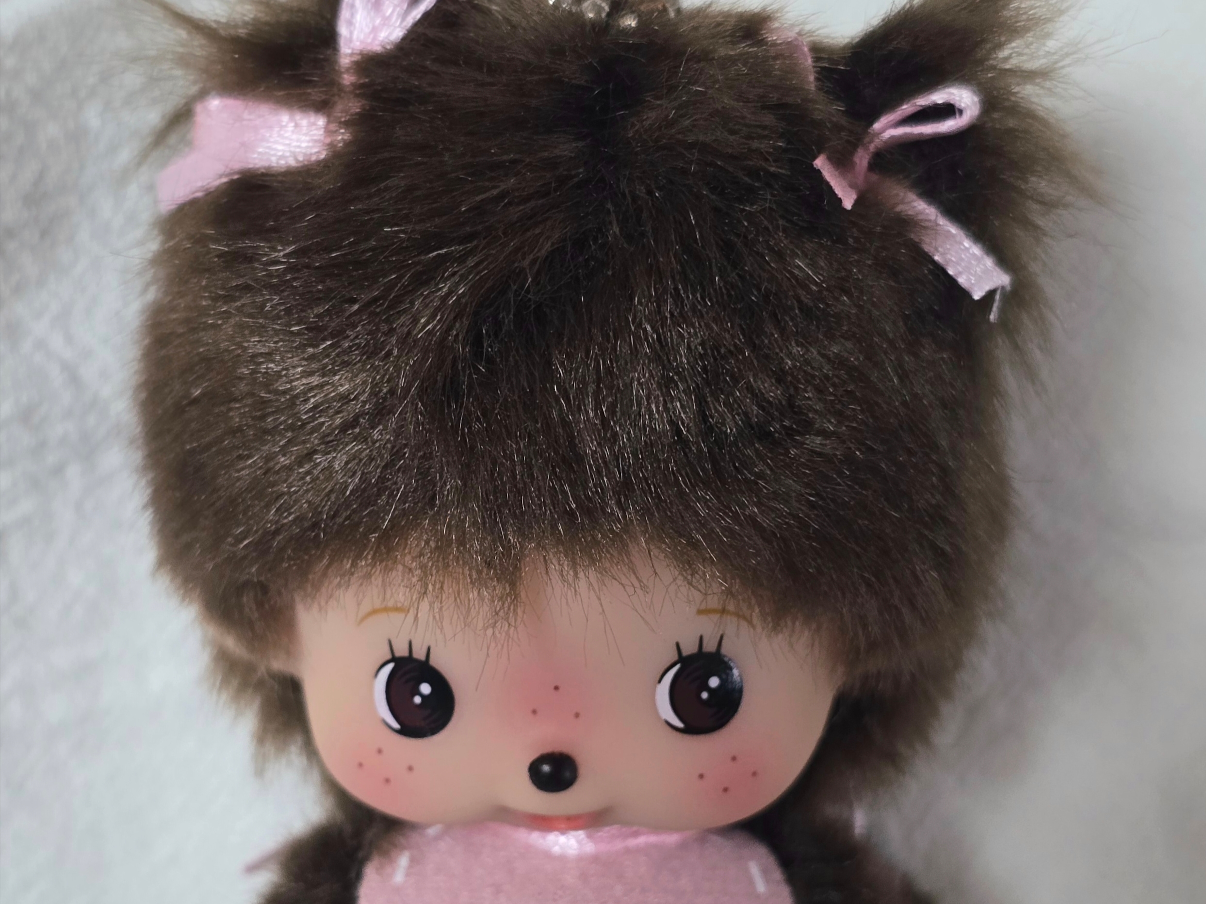 Monchhichi Bebichhichi Bighead SS Girl Key Chain Pink, Monchhichi Bebichhichi Bighead SS Boy Key Chain Blue 착용 스타일 - 3