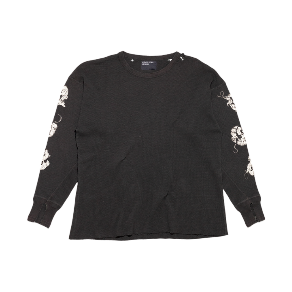 앙팡 리쉬 데프리메 랫츠 브리드 디스트레스드 써멀 롱 슬리브 차콜(Enfants Riches Deprimes Rats Breed Distressed Thermal Long Sleeve Charcoal) - 1