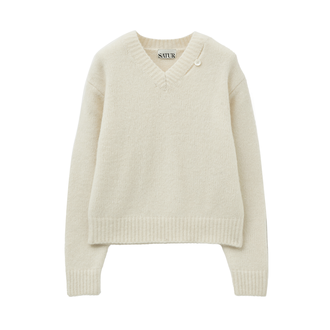 SA254WKT18WHT0 SATUR W Essen Two Tone Mohair Blend Knit White