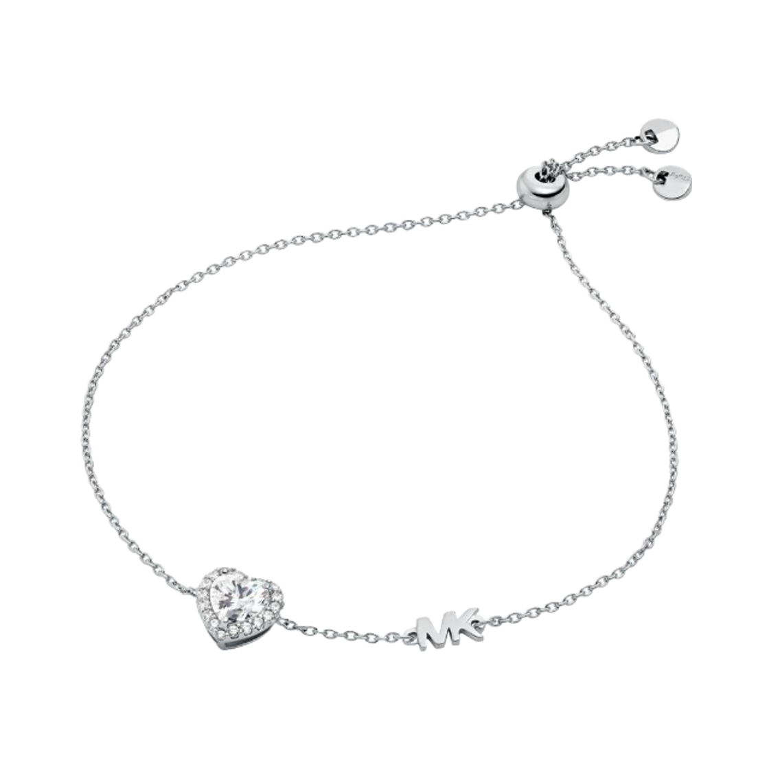 (W) 마이클 코어스 하트 참 브레이슬릿 실버((W) Michael Kors Heart Charm Bracelet Silver)