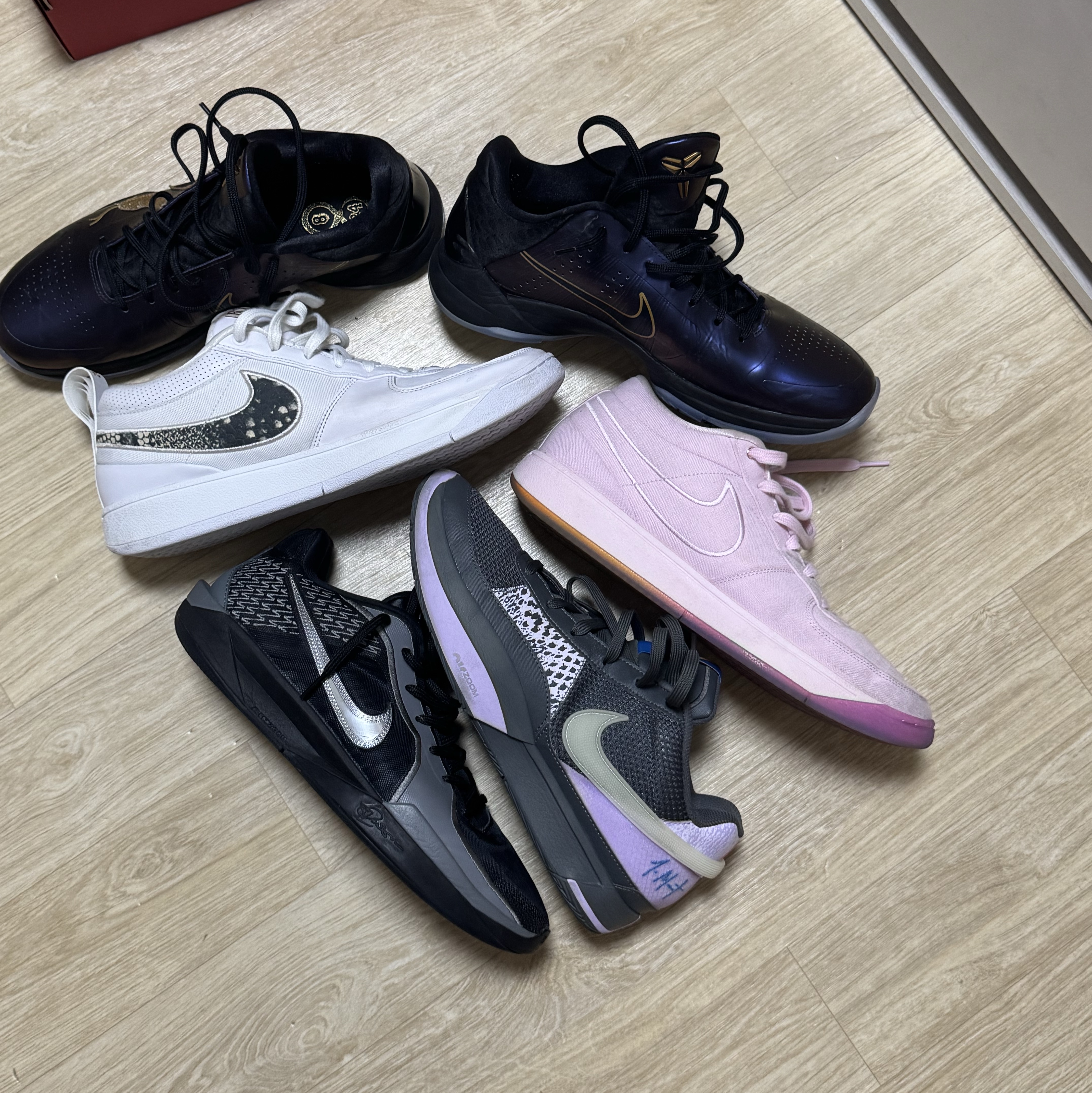Nike Kobe 5 Protro Year of the Mamba Eggplant, Nike Book 1 EP Sunrise Pink Foam Playful Pink 착용 스타일 - 4