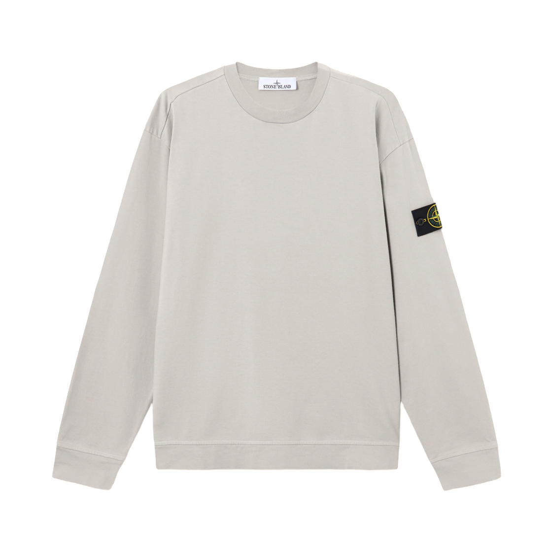 K2S1561000-75S0A50-V0061 Stone Island 6100075 Heavy Cotton Jersey Regular Fit Crewneck Sweatshirt Pearl Grey - 25FW