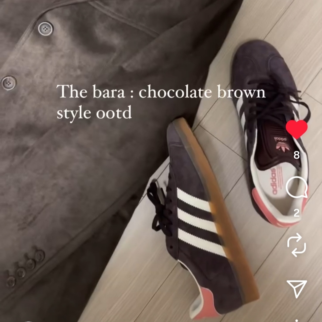 (W) Adidas Gazelle Shadow Brown 착용 스타일 - 1
