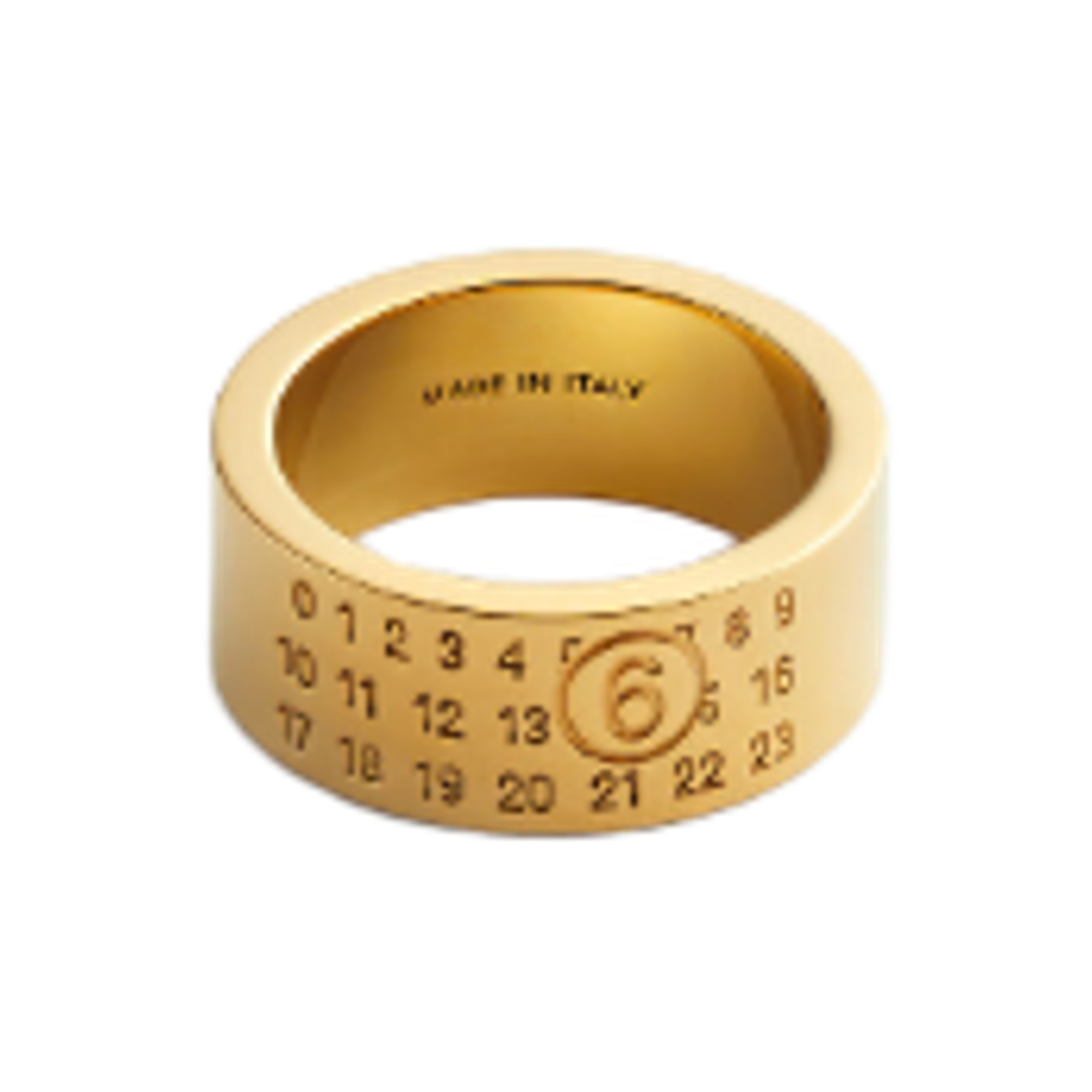SM6UQ0057P6469950 MM6 Maison Margiela Numeric Minimal Signature Ring Yellow Gold