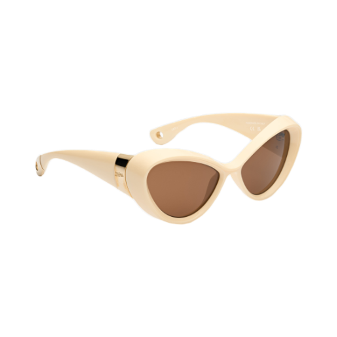 25/03-U-EY001-X059-03 Jean Paul Gaultier The Ecru Parisian Cat Sunglasses Ecru Brown Lenses