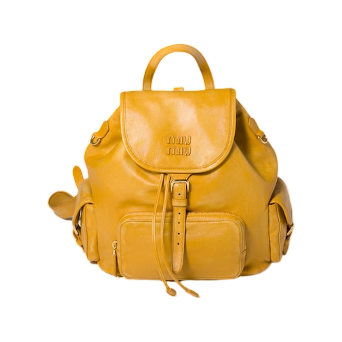 5BZ042-AF6P-F0R55 (W) Miu Miu Leather Backpack Whiskey
