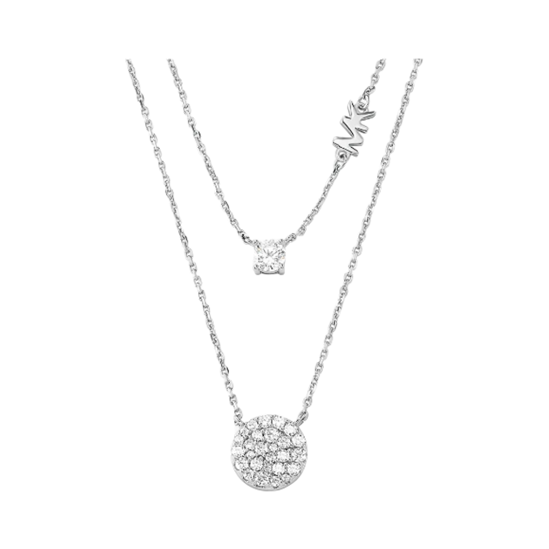 MKC1591AN040 (W) Michael Kors Sterling Silver Double Layered Necklace Silver