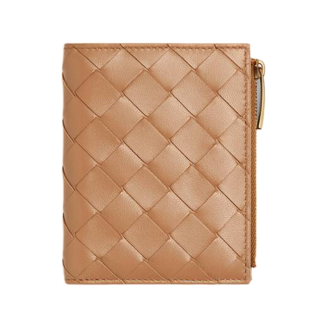 보테가 베네타 인트레치아토 스몰 바이폴드 월렛 페일 브라운(Bottega Veneta Intrecciato Small Bi-Fold Wallet Pale Brown) - 1