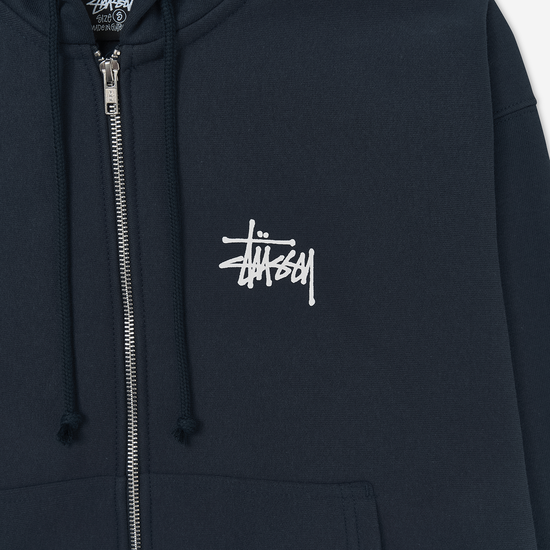 스투시 베이직 스투시 후드 집업 네이비 2023(Stussy Basic Stussy Zip Hoodie Navy 2023) - 3