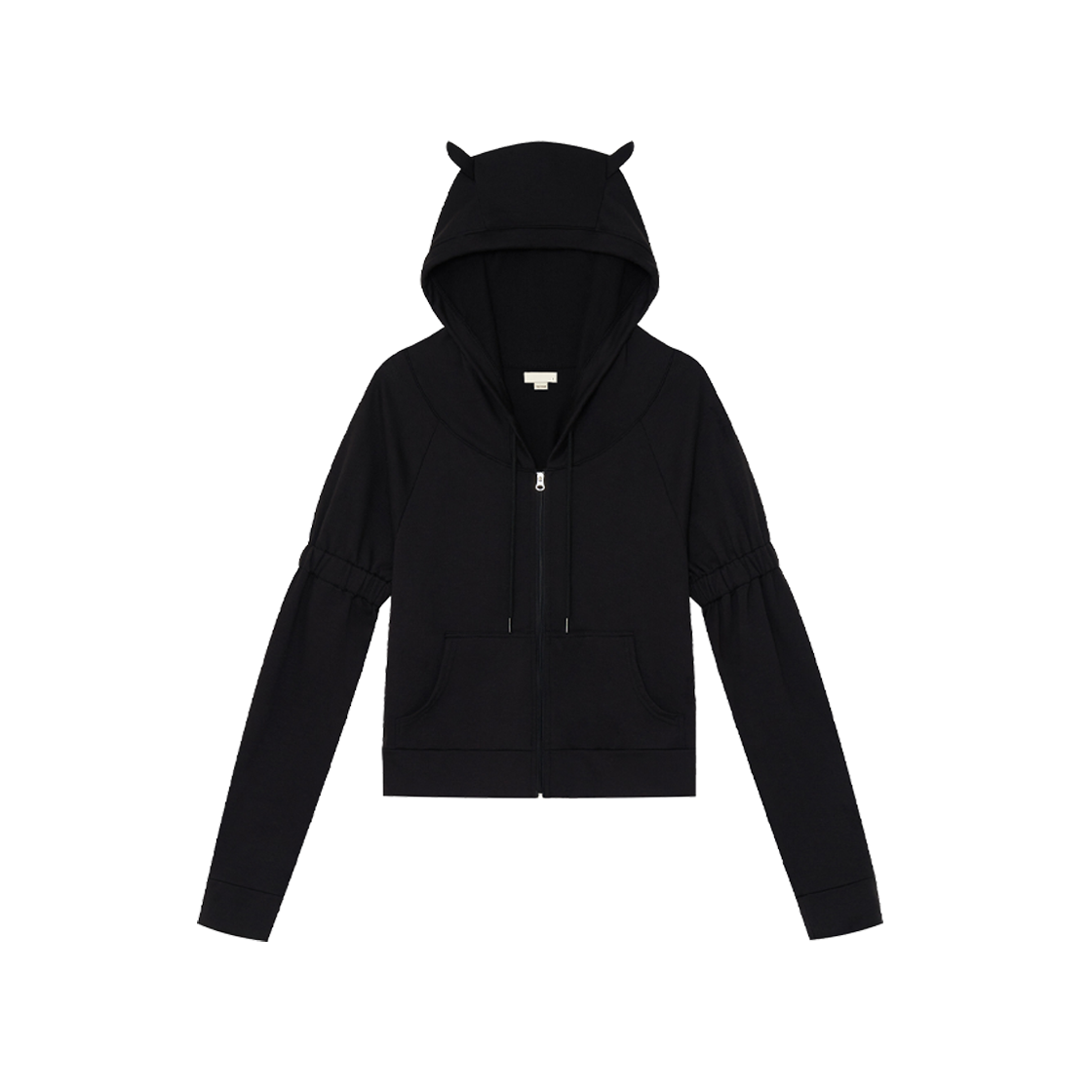 본네 이어 집 후디 블랙(Bonnae Ear Zip Hoodie Black)