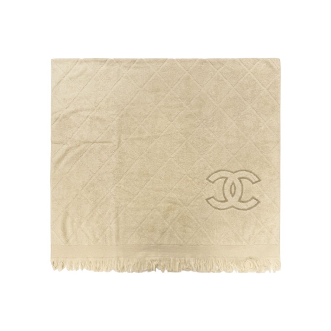 ITBIG4RTGE9H Chanel CC Logo Beach Towel Ivory