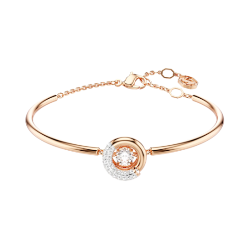 5692259 (W) Swarovski Dextera Bangle Round Cut White Rose Gold-Tone Plated