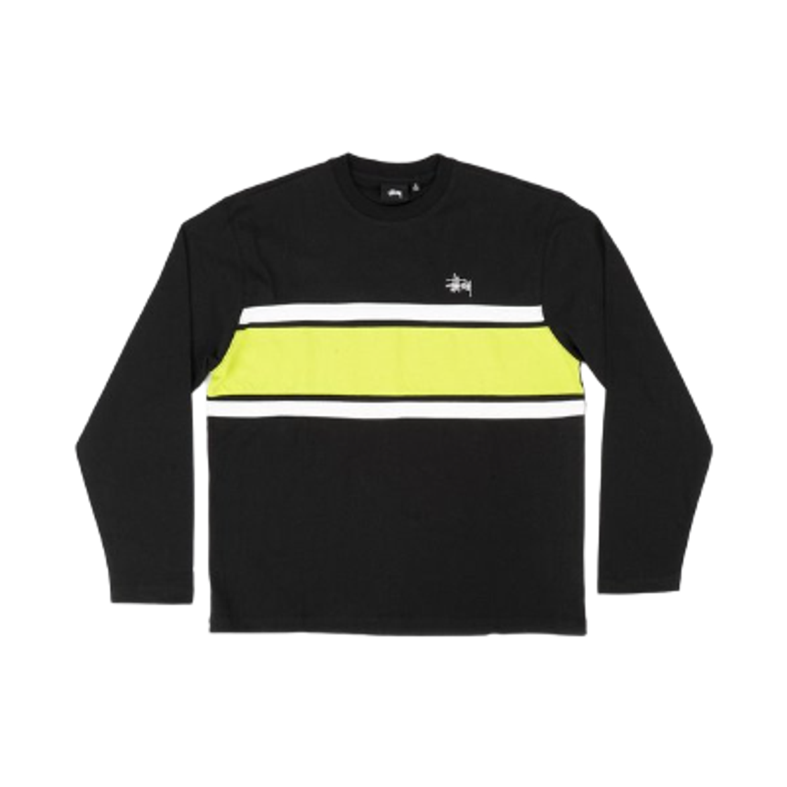 1140302 Stussy Color Block LS Crew Black