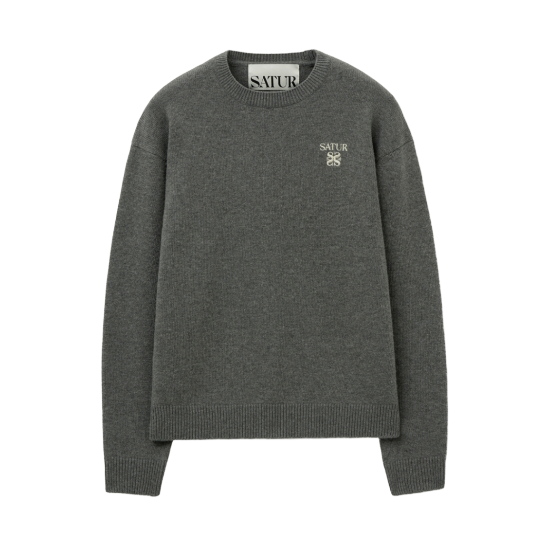 SA253UKT11CCL0 SATUR Loren Classic Logo Knit Charcoal