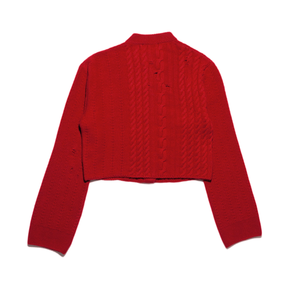 (W) 앙팡 리쉬 데프리메 크롭 가디건 레드((W) Enfants Riches Deprimes Cropped Cardigan Red) - 2