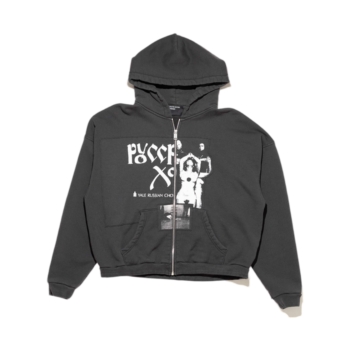 앙팡 리쉬 데프리메 러시안 코러스 집 후드 페이디드 블랙(Enfants Riches Deprimes Russian Chorus Zip Hoodie Faded Black) - 1