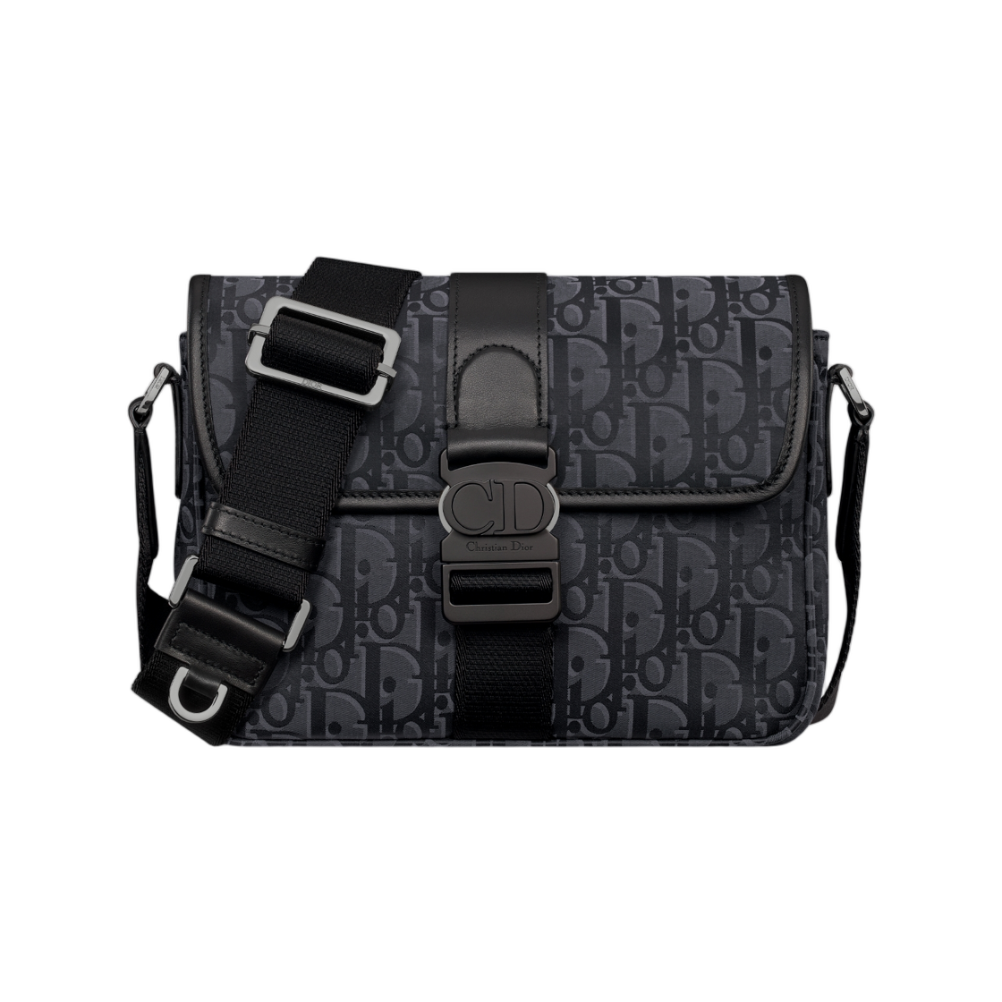 디올 트렉 메신저 백 플랩 디올 오블리크 나일론 블랙(Dior Trek Messenger Bag with Flap Dior Oblique Nylon Black) - 1