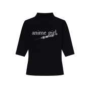[KREAM 단독] Bonnae Anime Mock Neck Top Black