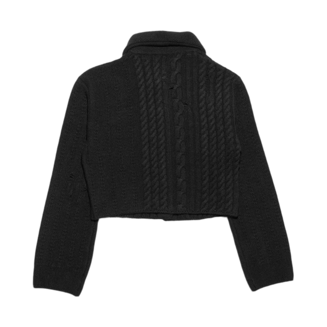 (W) 앙팡 리쉬 데프리메 칼라드 크롭 가디건 블랙((W) Enfants Riches Deprimes Collared Cropped Cardigan Black) - 2