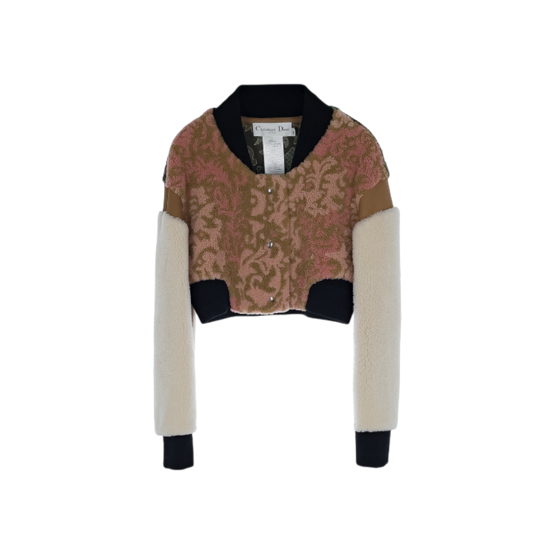 디올 램 레더 프린트 볼레로 무스탕 34 핑크/멀티컬러(5ET1717)(Dior Lamb Leather Printed Bolero Mustard 34 Pink, Multi Color)