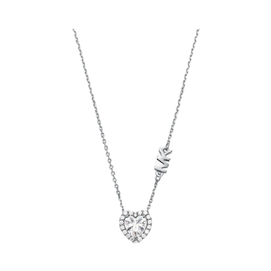 (W) 마이클 코어스 하트 펜던트 네클리스 실버((W) Michael Kors Heart Pendant Necklace Silver)