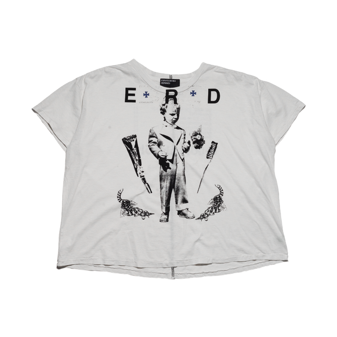 앙팡 리쉬 데프리메 카톨리셰스 투스브러시 티셔츠 페이디드 화이트(Enfants Riches Deprimes Katholisches Toothbrush T-Shirt Faded White) - 1