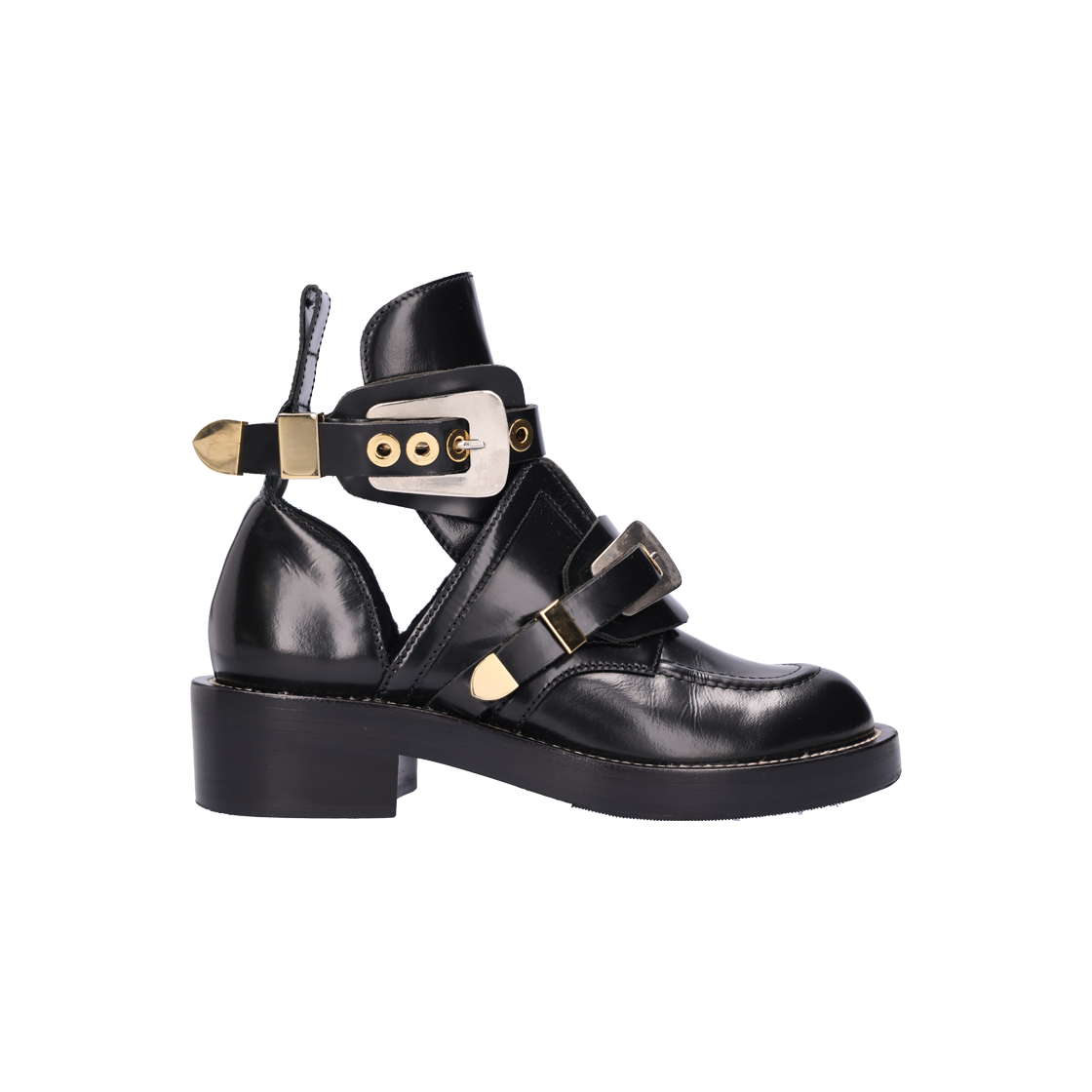 ITFRSLK9QTHR Balenciaga Saint Tour Belt Buckle Boots Black Size 38